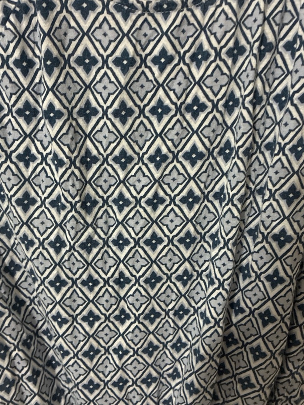 Loft Blue Patterned Drawstring Short-Sleeve Top - Picture 2 of 4